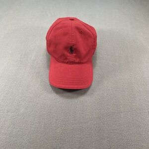 Vintage Polo Ralph Lauren Red Baseball Golf Hat Adjustable Strapback